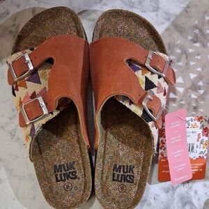 Muk Luks Geometric Pattern Sandals
